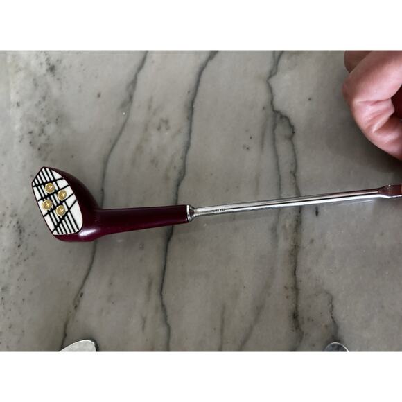 Vintage Enesco Golf Bag & Clubs‎ Bar Mixing Set Retro MCM Red & Black Cocktails - Picture 5 of 12